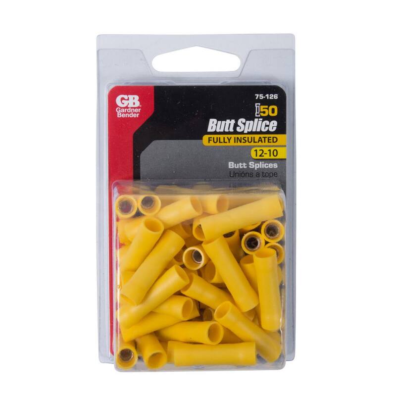 Conectores de empalme de cable de espiga amarilla Gardner Bender 12, 10 AWG (paquete de 50) - 75-126