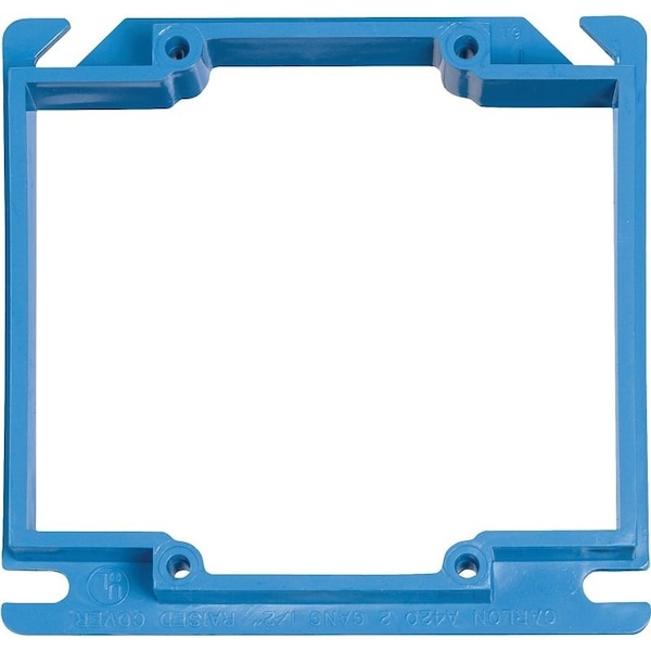 Carlon Electrical Box Cover, 4 in L, 4 in W, Square, PVC, Blue - A420RR