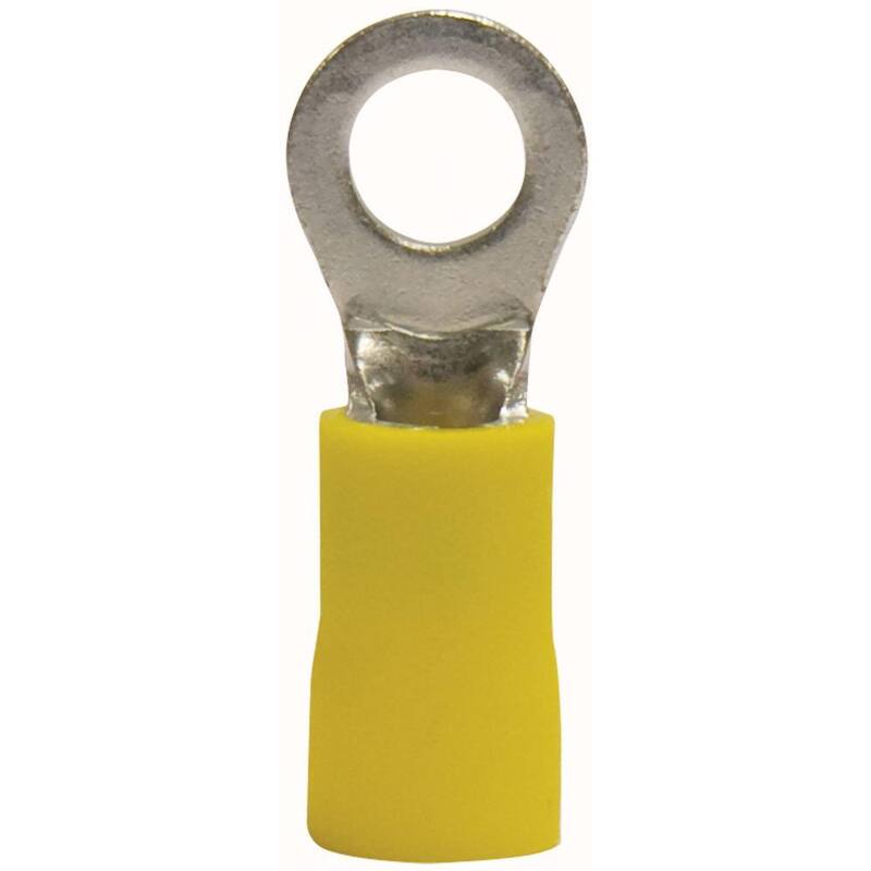 Terminales de Anillo Tamaño #8 - 10 para Perno en Amarillo (Paquete de 50) - 75-106 de Gardner Bender 12 - 10 AWG