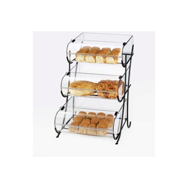 Cal Mil Plastics Cal-Mil Iron 2 Tier Display with Round Nose Bins 15-1/2"W x 17-3/4"D x 17-1/2"H - 1280-2