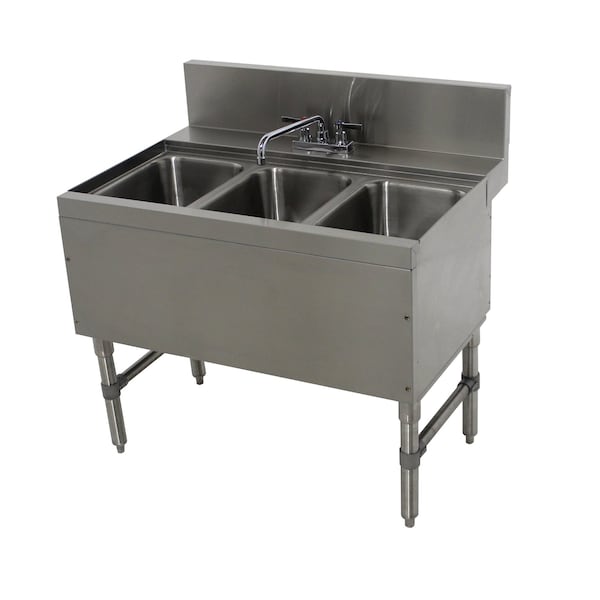 Advance Tabco Prestige Underbar Sink Unit 3-compartment 36 in.W x 25 in.D x 36 in.H - PRB-24-33C