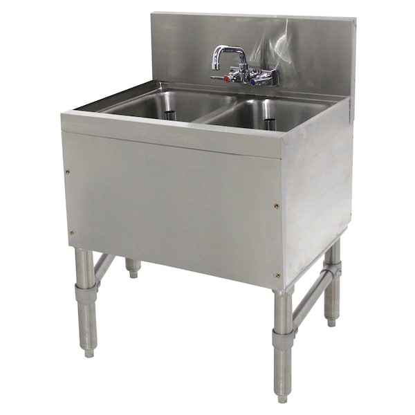 Advance Tabco Prestige Underbar Sink Unit 2-compartment 24 in.W x 20 in.D x 36 in.H - PRB-19-22C