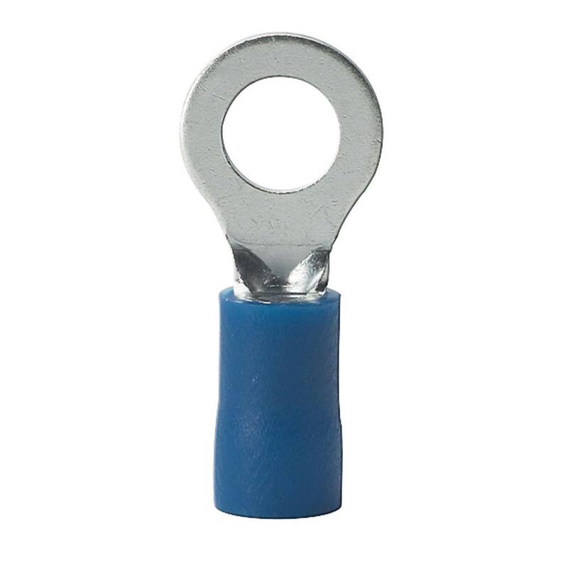 Gardner Bender 16-14 AWG #8-10 Tamaño del perno Terminal de anillo aislado con vinil en azul (paquete de 75) - 75-104