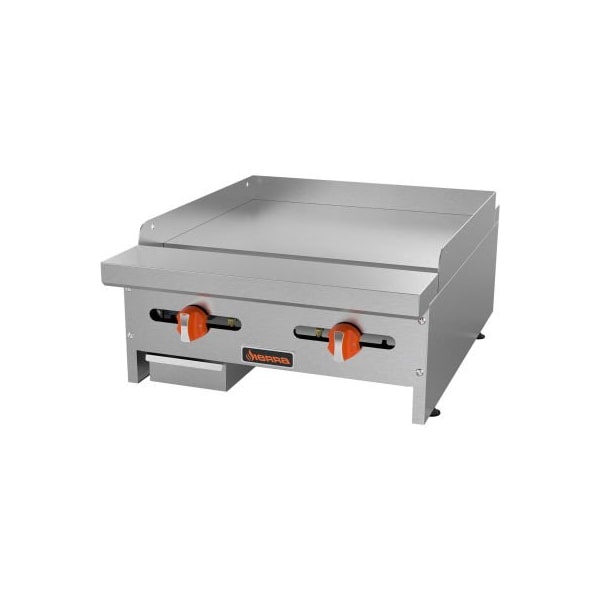 Mvp Group Corporation Sierra Range SRMG-24 - Griddle, 24"W, 2 U-Shaped Burners, 23,000 BTU Each, 3/4" Polished Steel Plate - SRMG-24