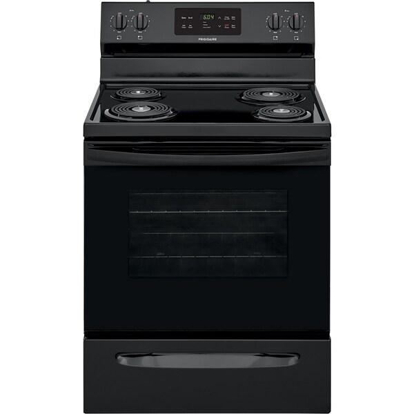 Almo 30-in. Electric Freestanding Coil-Top Range with Self-Clean and Storage Drawer, Black - FFEF3016VB
