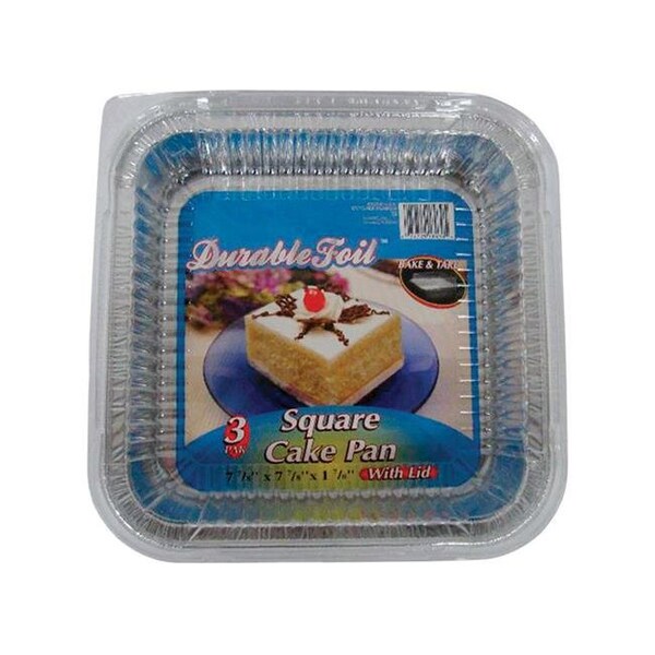 Home Plus Home Plus 6392005 7.87 x 7.87 in. Durable Foil Cake Pan - Silver- pack of 12 - 6392005