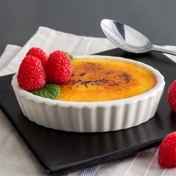 Tuxton China Tuxton 3 oz Eggshell Oval Creme Brulee Fluted, Ivory - BEK-0306