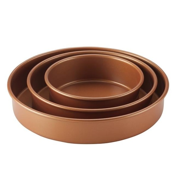 Ayesha Curry Ayesha Curry 47707 Bakeware Round Cake Pan Set - Copper; 3 Piece - 47707