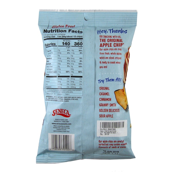 Chips de manzana con canela Seneca 2.5 oz., Paquete de 12 - F001819590100