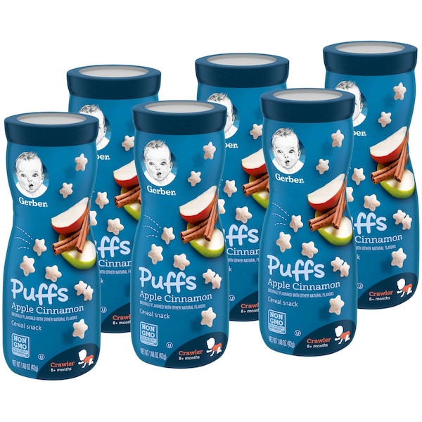 Gerber Graduates Bocadillos de Manzana y Canela 1.48 oz., Paquete de 6 - 00015000960070