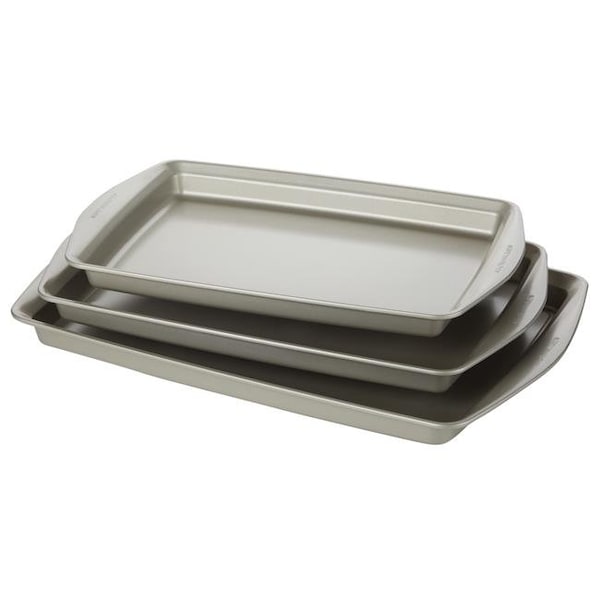 Rachael Ray Rachael Ray 47683 Nonstick Bakeware Cookie Pan Set - 3 Piece - Silver - 47683