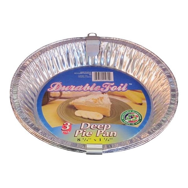 Home Plus Home Plus 6391973 8.25 x 8.25 in. Durable Foil Deep Pie Pan - Silver- pack of 12 - 6391973