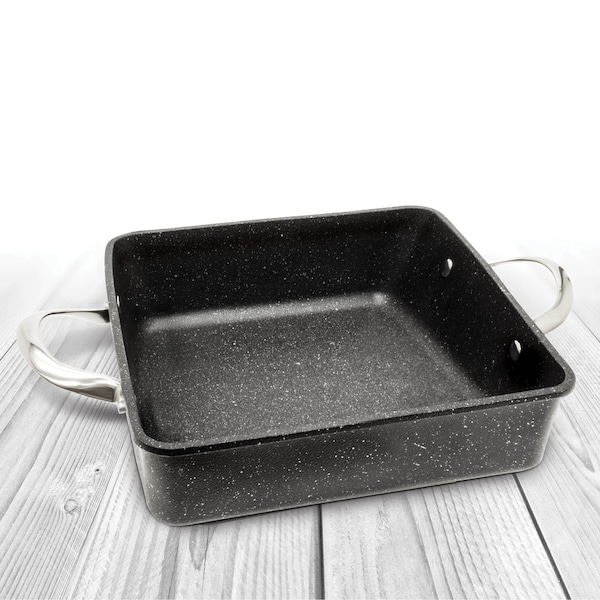 The Rock By Starfrit 9-In. x 9-In. x 2-In. Oven/Bakeware Dish with Riveted Stainless Steel Handles - 060734-003-0000