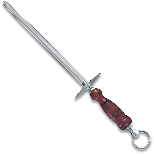 Swiss Army Brands 2023 Victorinox 40083 Kitchen Wood Steels - Butcher / Chef'S, 10In Regular Cut, Round, Wood Handle - VIC-7.8991.22