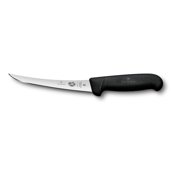 Swiss Army Brands Victorinox Kitchen Fibrox Pro Black Boning - Curved, 6In Super-Flexible Blade - VIC-5.6663.15