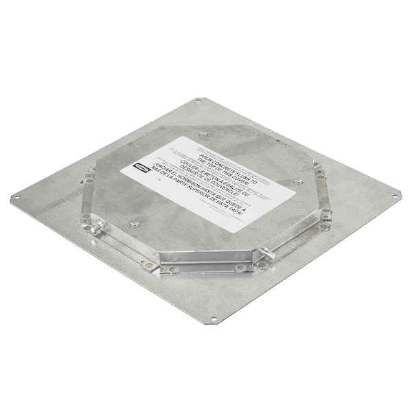 Hubbell Wiring Device-Kellems Electrical Box Cover, 4 Gangs, Round, Pre Galvanized Steel, Single Receptacle Cover - CFB4GS1R8ADAPT