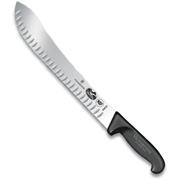 Swiss Army Brands Victorinox 40636 Kitchen Fibrox Pro Black Butcher - Straight, 12In Granton Blade - VIC-5.7423.31