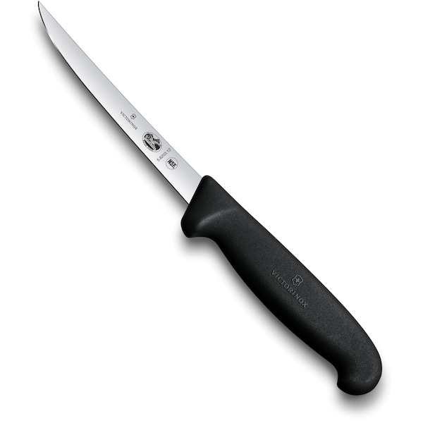 Swiss Army Brands Victorinox 40518 Kitchen Fibrox Pro Black Boning - Straight, Narrow, 5In Semi-Flexible Blade - VIC-5.6203.12