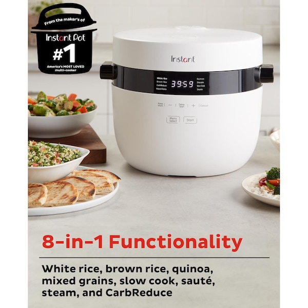 Instant Brands White 20 cups Programmable Rice Cooker and Food Steamer - 140-5003-01