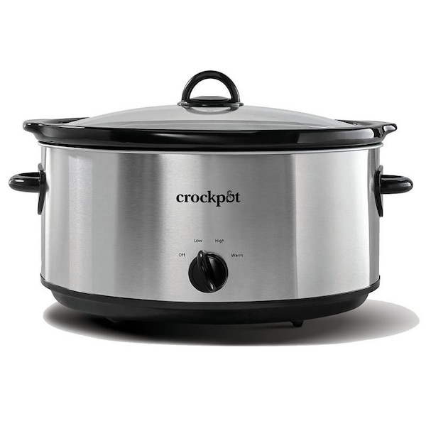 Mr. Coffee Crock-Pot Manual Slow Cooker, 8 qt Capacity, Stainless Steel - 2133115