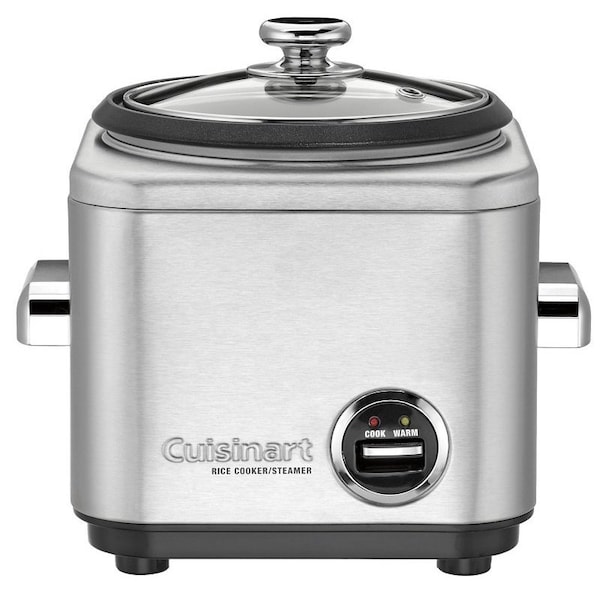 Cuisinart/Waring Cuisinart CRC-400 Rice Cooker, 4 Cups Capacity, 9.37 in Dia, Stainless Steel, Brushed Chrome - CRC-400P1