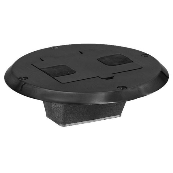 Hubbell Wiring Device-Kellems Floor and Wall Boxes, Residential Floor Box, Flange and Door, Black - RF506BK