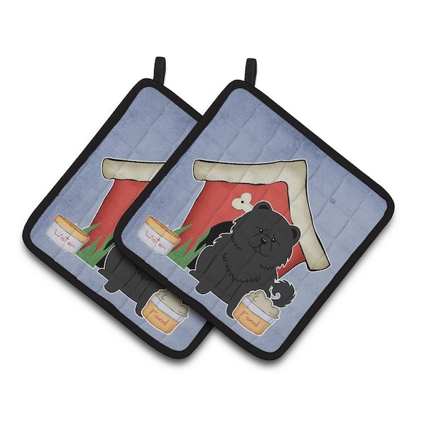 Carolines Treasures Dog House Collection Chow Chow Black Pair of Pot Holders - BB2897PTHD