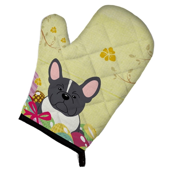 Carolines Treasures Easter Eggs French Bulldog Black & White Oven Mitt - BB6012OVMT