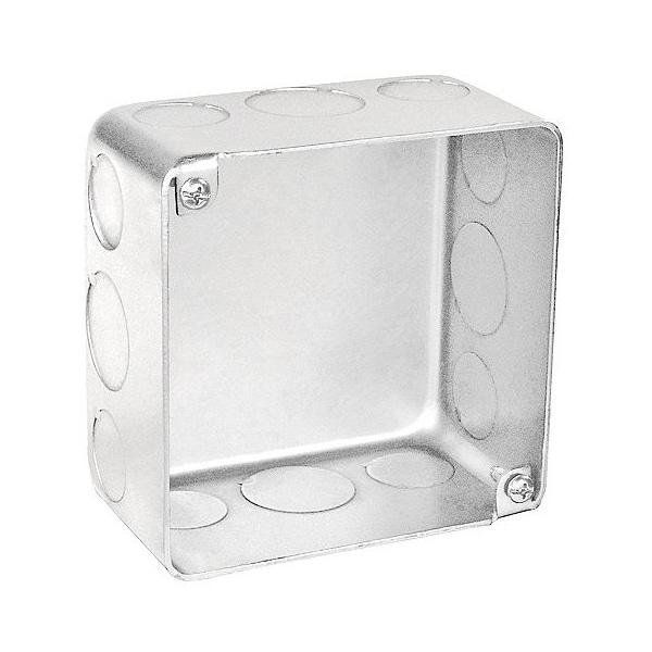 Southwire Electrical Box, 30.3 cu in, Square Box Type, 4 Gangs, Steel, Square Shape - 52171-SBB