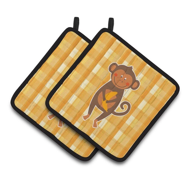 Carolines Treasures Monkey Business Pair of Pot Holders - BB6753PTHD