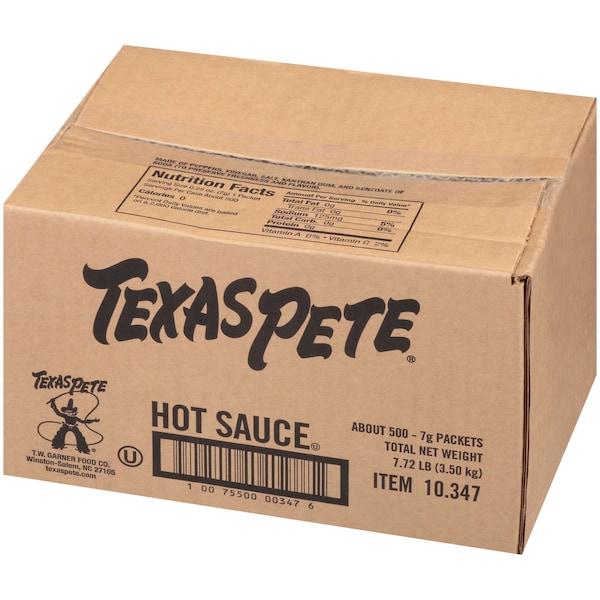 Texas Pete Salsa Picante Texas Pete de 7g, paquete de 500 unidades - 1.00347