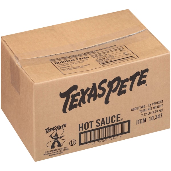 Texas Pete Salsa Picante Texas Pete de 7g, paquete de 500 unidades - 1.00347