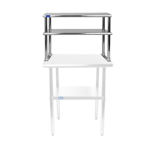 Amgood 18in X 24in Stainless Steel Double-Tier Shelf - AMG DOS-1824