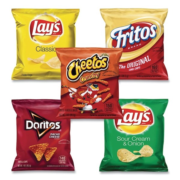 Paquete variado de bolsas de papas fritas Frito-Lay, sabores surtidos, bolsa de 1 oz, PK50 - 25413