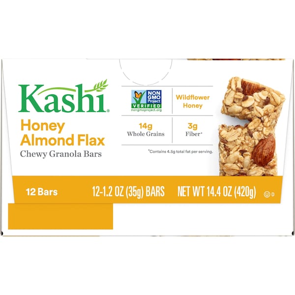 Barritas de granola masticables de almendra, miel y linaza Kashi Kashi, 1.2 oz, paquete con 72 unidades - 1862737949