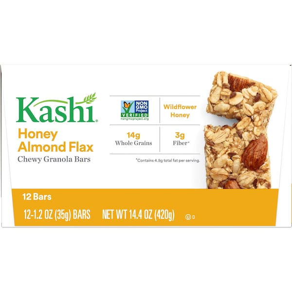 Barritas de granola masticables de almendra, miel y linaza Kashi Kashi, 1.2 oz, paquete con 72 unidades - 1862737949