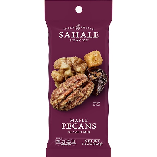 Sahale Snacks Sahale 1.5 oz. Mezcla Vidriada de Nueces de Maple, Paquete de 18 - 9386900018