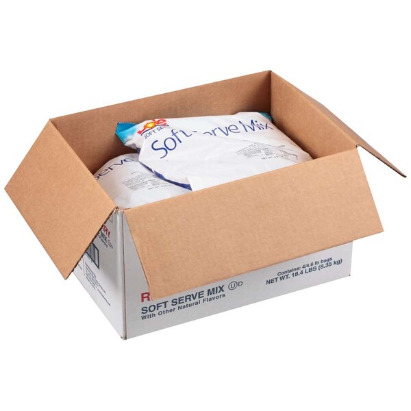 Mezcla suave de helado de frambuesa sin lactosa Dole Dole 4.6lbs, Paquete de 4 - D551-A6120
