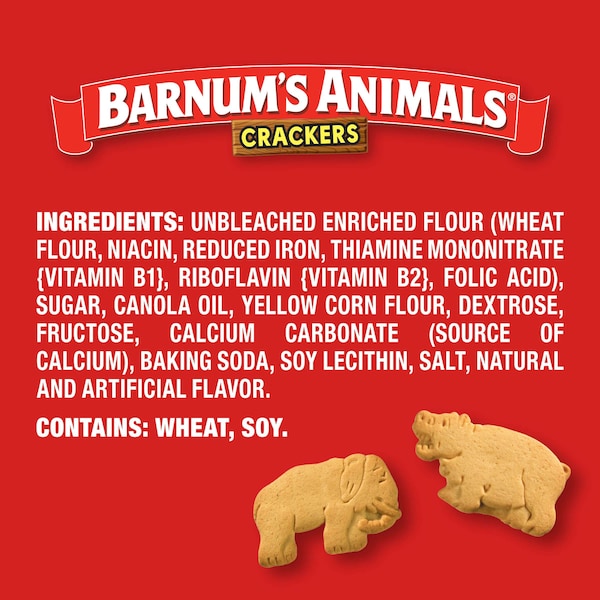 Barnum Nabisco Barnums Animal Crackers Lunchbox Snak Saks 8 oz., PK12 - 00746

Barnums Animal Crackers Lunchbox Snaks Saks de Barnum Nabisco 8 oz., paquete de 12 - 00746