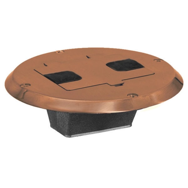 Hubbell Wiring Device-Kellems Floor and Wall Boxes, Residential Floor Box, Flange and Door, Brown - RF506BN