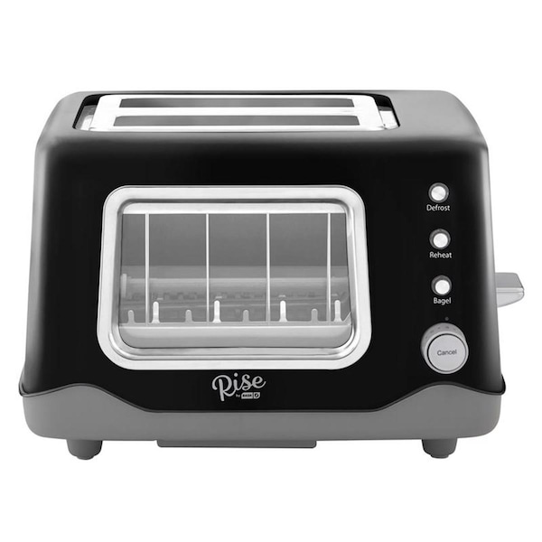 Fastfood 7.9 x 12.2 x 9.5 in. Metal Black 2 Slot Toaster - FA3307470