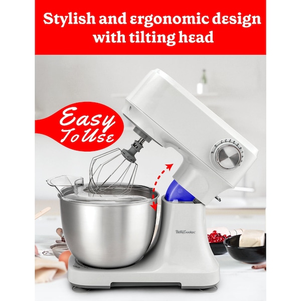 Betty Crocker Stand Mixer, 3.7-Qt Electric Mixer with 10 Speeds - BC-4325W