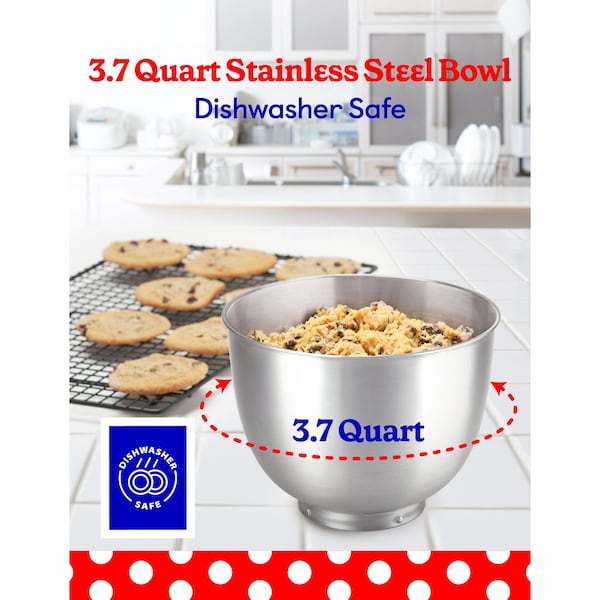 Betty Crocker Stand Mixer, 3.7-Qt Electric Mixer with 10 Speeds - BC-4325W