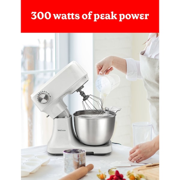 Betty Crocker Stand Mixer, 3.7-Qt Electric Mixer with 10 Speeds - BC-4325W