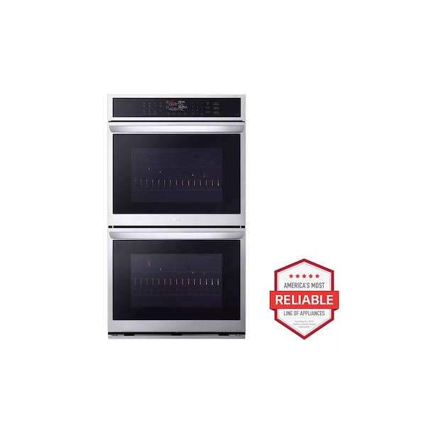 Almo LG 9.4cu. ft. Smart Stainless Steel Double Wall Oven with Convection and Air Fry - ThinQ Technology - WDEP9423F