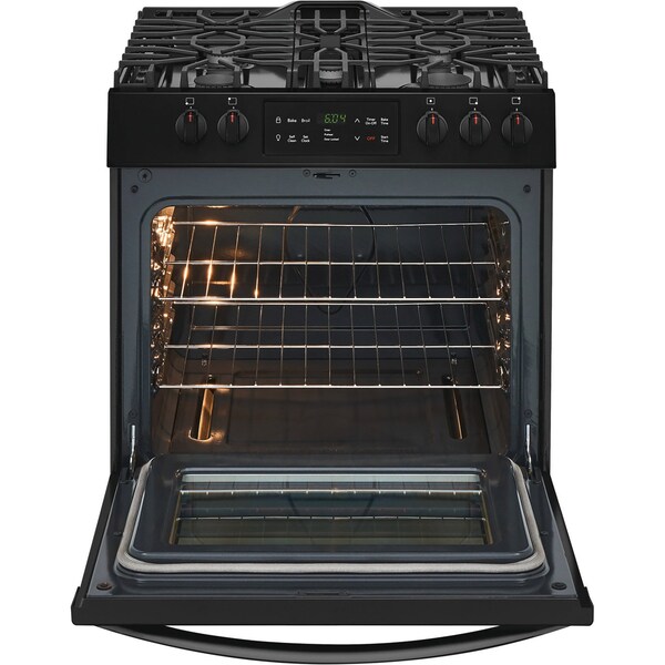 Almo Black 30in. ADA Compliant Freestanding Gas Range, 5-Element Cooktop and Even Baking Technology - FFGH3054UB