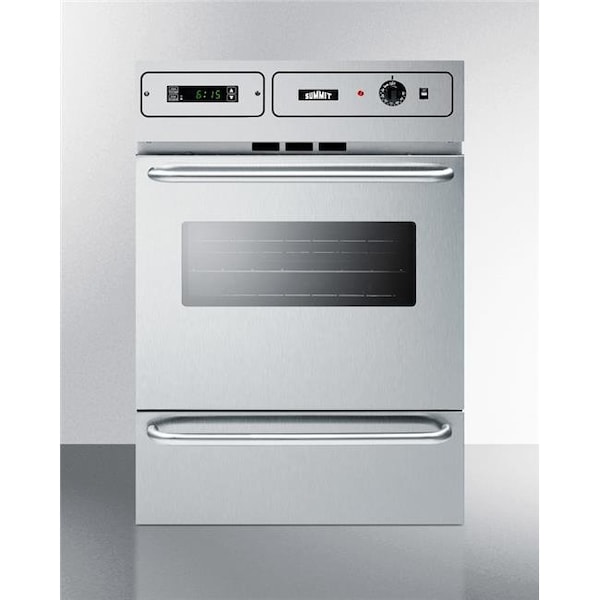 Summit Appliance Summit Appliance TTM7882BKW 24 in. Single Gas Wall Oven - Stainless Steel - TTM7882BKW