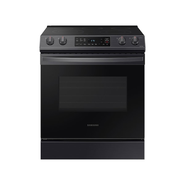 Almo 6.3 cu. ft. Smart Slide-in Electric Range with Ready2Fit, Black Stainless Steel - NE63T8111SG