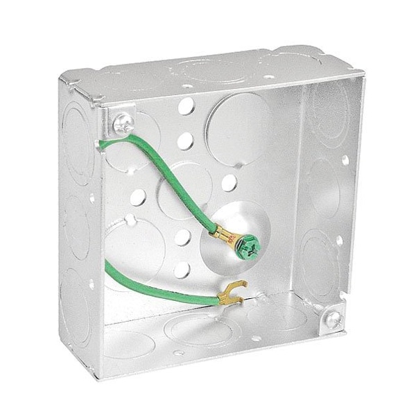 Southwire Electrical Box, 21 cu in, Square Box Type, 4 Gangs, Steel, Square Shape - 52151-SPT