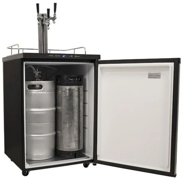 Edgestar 24 Inch Wide Triple Tap Kegerator with Digital Display for Full Size Kegs - KC3000SSTRIP